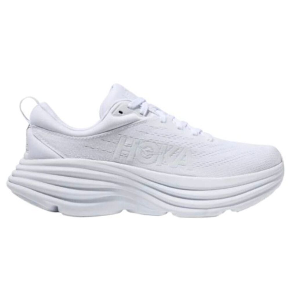 Hoka One One All-White Athletic Running Shoes